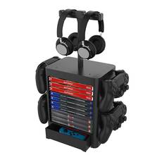 Suporte vertical multifuncional para jogos, rack de armazenamento para fone de ouvido, disco de armazenamento compatível com ps5/ps4/xbox series x/xbox one switch 2024 - compre barato