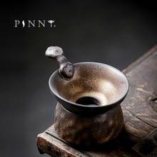 Pinny esmalte de cerâmica retrô dourado coador de chá estilo japonês esmalte kung fu acessórios de chá vintage 2024 - compre barato