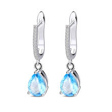 Gem's Ballet 4.84Ct Oval Natural Swiss Blue Topaz Gemstone Drop Earrings 925 Sterling Silver for Women  Wedding Fine Jewelry 2024 - buy cheap