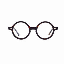 Armação redonda pequena de tartaruga óptica vintage agstum 42mm, artesanal, armação para óculos de prescrição 2024 - compre barato
