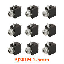 5/10Pcs Black PJ-201M Headphone Jack PJ201M 2.5mm 3-Pin Female Socket Mono Channel Audio Wire Solder Connector with Threaded Nut 2024 - buy cheap