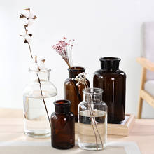 Стеклянная ваза для дома, маленькая стеклянная бутылка для гидропонных растений, украшение для гостиной, прозрачная ваза для высушенных цветов 2022 - купить недорого