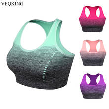 VEQKING Gradient HBack Sports Bra for Women,Quick Dry High Stretch Padded Sports Top,Seamless Yoga Running Fitness Sports Bras 2024 - buy cheap