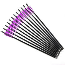 12pcs 17/20/22 inches Mixwed Carbon Crossbow Bolt Arrows OD 8.7mm ID 7.6mm with 4 inches feather  for Crossbow Hunting Shooting 2024 - buy cheap