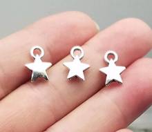 50 tamanhos-9x12mm, amuletos estrela banhados a prata antigos, suprimentos diy, acessórios de joalheria 2024 - compre barato