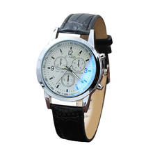 relogio Blue Ray Glass Mens Watches Faux Leather Watch Neutral Quartz Simulates Brand Luxury Casual Wrist Watch reloj hombre 4 2024 - buy cheap