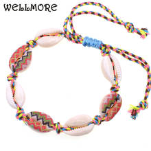 WELLMORE-Pulseras bohemias para mujer, pulsera de cadena de cuerda hecha a mano con Concha, brazalete con cordones, joyería para mujer 2024 - compra barato