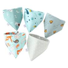 5 unids/pack de bebé de algodón Baberos para comer Bandana estampado Saliva triángulo Dribble toalla 2024 - compra barato