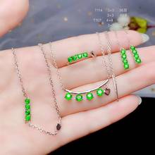 Columbia natural diopside set ring earrings necklace fashionable with new design quality 925 Silver 2024 - buy cheap