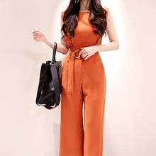 Jumpsuits Women Elegant Office Lady Business Work Wear O Neck Rompers Pants Full Length Summer Sleeveless 2020 Party Overalls 2024 - buy cheap