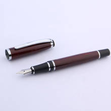 BAOER-pluma estilográfica de METAL, pluma estilográfica de METAL clásica, con Clip, color rojo y plateado 2024 - compra barato