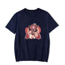 Genshin-Camiseta estampada en 3D para niños y niñas, camisa informal de manga corta con cuello redondo, hip hop, Hu Tao, Popular juego de verano 2024 - compra barato