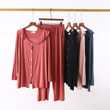 Ropa de dormir de manga larga para primavera y otoño, conjunto de ropa de dormir, color rosa/Negro, 2 unidades 2024 - compra barato