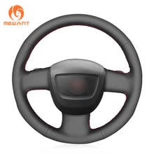 MEWANT Black Artificial Leather Car Steering Wheel Cover for Audi A3 (8P) Sportback A4 (B7) Avant A6 (C6) S4 Seat Exeo 2009-2012 2024 - buy cheap