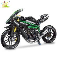 HUIQIBAO 639 шт спортивный мотоцикл техническая модель строительные блоки скорость чемпионы автомобиль ниндзя кирпичи обучающая игрушка для детей 2024 - купить недорого