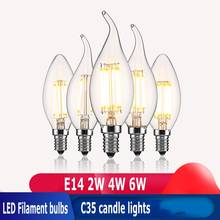 E27E14 Retro Edison LED Filament Bulb Lamp 220V-240V Light Bulb C35 G45 A60 ST64 G80 G95 G125 Glass Bulb Vintage Candle Light 2024 - buy cheap