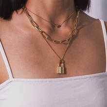 Ingemark Multi Layer Lover Lock Pendant Choker Necklace Steampunk Padlock Heart Chain Necklace Collier Best Couple Jewelry Gift 2024 - купить недорого