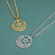 COOLTIME Stainless Steel Pentagram Pendant Necklace Men Irish Knot Amulet Vintage Ethnic Talisment Wedding Jewelry for Women 2024 - buy cheap