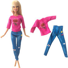 Nk um pçs boneca vestido artesanal roupas jeans casuais para barbie boneca acessórios criança brinquedos para meninas presente 278o 3x 2024 - compre barato
