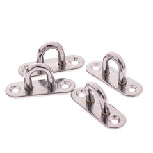 4pcs M5 304 Stainless Steel Oval Door Buckle Hanging Plate Fixing Buckle Pad Eye Plate Staple Ring Hook 2024 - buy cheap