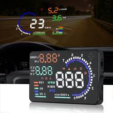 Pantalla de 5,5 pulgadas para parabrisas de coche, accesorio HUD Head Up con advertencia de fatiga y velocidad, RPM, MPH, consumo de combustible 2024 - compra barato