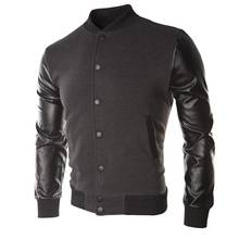 MRMT 2022 Brand Men's Jacket Sweatshirts Fashion Leather Stand Collar Cardigan Jacket for Male Splicing Solid Color Sweatshirt 2024 - buy cheap