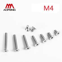 M4 304 Stainless Steel Hexagon Socket Countersunk Head Screws M4*6 8 10 16 20 22 25 35 40 50 55 65 75 80mm DIN7991 Full Thread 2024 - buy cheap