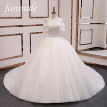 Fansmile Luxury Lace Long Train Ball Gown Wedding Dress 2020 Vestidos de Novia Princess Quality Wedding Bride Dress FSM-079T 2024 - buy cheap