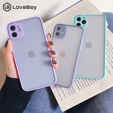 Ударопрочный чехол Lovebay для iPhone 11 Pro, X, XR, XS Max, 8, 7 Plus, SE2020, однотонный, контрастный, жесткий, ПК 2024 - купить недорого