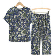 XL-4XL New Loungewear Middle Age Women Pajamas Set Spring Summer Cotton Pyjamas Female Print Large Size Sleepwear Pijama Mujer 2024 - buy cheap
