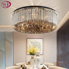 Luxury round black ceiling chandelier for living room modern bedroom crystal lamp large home decor led light fixtures 2024 - buy cheap