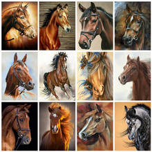 Quadrado pintura de diamante cavalo strass conjunto completo de imagens de bordado animais ponto cruz mosaico de decoração de casa 2024 - compre barato