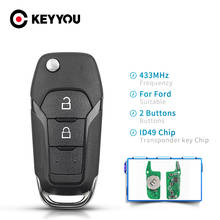 KEYYOU 5x EB3T-15K601-BA For Ford Ranger F150 2015 2016 2017 2018 FSK 433MHz ID49 Chip Fob 2 Buttons Flip Remote Car Key 2024 - buy cheap