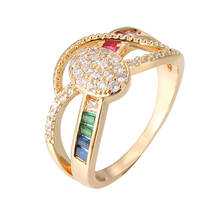 Anillo de arcoíris, serie de colores, anillo de circón, línea de personalidad de moda, artesanía de arco iris, joyería europea y americana 2024 - compra barato