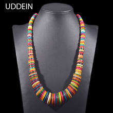 UDDEIN Vintage Handmade Colorful Long Necklace For Women Party Jewelry Chain Necklace & Pendent Wood Choker 2024 - buy cheap