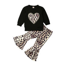 Toddler Girl Clothes 2019 Newborn Kids Baby Girls Leopard Clothes Tops Heart Print T Shirt Tee Pants Tracksuit Outfits 2024 - buy cheap