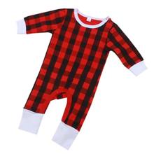 COSPOT Baby Girls Boys Winter Christmas Romper Newborn Red Plaid Jumpsuit Kids Fashion Bebes Rompers Pajamas 2022 New 50 2024 - buy cheap