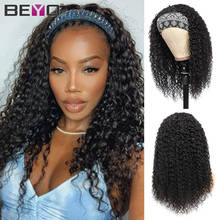 Deep Curly Headband Wig Human Hair Wigs For Women Glueless Brazilian Hair Wigs High Density Full Machine Designer Headband Wig 2024 - buy cheap