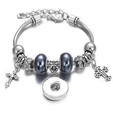 Pulseira de cristal com pingente de cobra, pulseira com fivela de lagosta com miçangas 18mm 2024 - compre barato