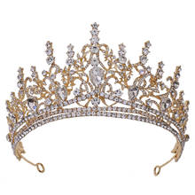 Nova moda barroca, tiara grande, coroa de aniversário, estilo europeu, com strass embutido, acessórios para casamento, para mulheres 2024 - compre barato