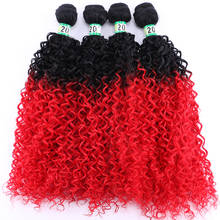 Afro Kinky Curly Hair Bundles High Temperature Synthetic Brazilian Ombre Color Hair Extensions For Black Women 2024 - buy cheap