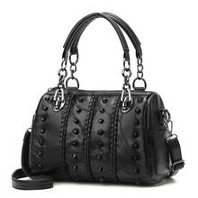 Rivets Genuine Leather Handbags For Women 2020 Fashion Designer  Shoulder Crossbody Bags High Quality Female Messenger Bags Tote 2024 - buy cheap