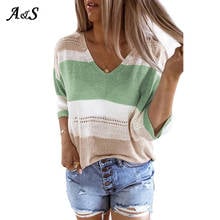 Anbenser Pullovers Women Autumn O-Neck Sweaters Chic Daily Tops Womens Pullover Striped Vintage Knitted Loose Casual Sweater 2024 - buy cheap