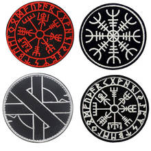 Norse runas remendo bordado de letra, pagão viking de metal bússola tática patches diy para roupas adesivos parche militar 2024 - compre barato