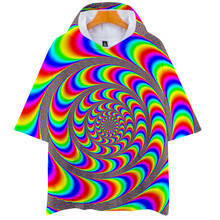 Camiseta con estampado 3D Tie Dye para hombre y mujer, ropa informal con capucha, de calle, Hip-Hop, de manga corta, ropa de marca para mujer 2024 - compra barato