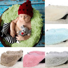 Baby Soft Faux Fur Fabric Photography Props Newborn Photographic Backdrops Newborn Basket Stuffer Blanket Swaddle Wrap 60*70cm 2024 - buy cheap