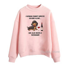 A woman needs a dachshund funny graphic hoodies women Beagle dog animal print cute hoodie woman pink tracksuit sweatshirts 2024 - buy cheap