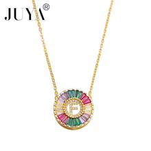 JUYA Gold necklace CZ micro pave zircon charm necklace fashion Gold 26 Alphabet letter pendant necklace letter necklace women 2024 - buy cheap