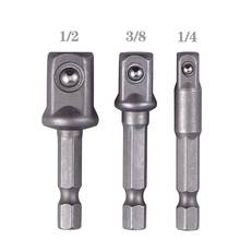 3pcs 1/4 3/8 1/2" Hex Power Drill Bit Driver Socket Bits Set Adapter Wrench Sleeve Extension Bar For Electric Screwdriver Bits 2024 - buy cheap