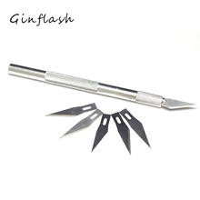 Ginflash Non-Slip Metal Utility Knife Wood Carving Tools 6 BladesCraft Sculpture Engraving For Stationery Art Supplies 2024 - buy cheap